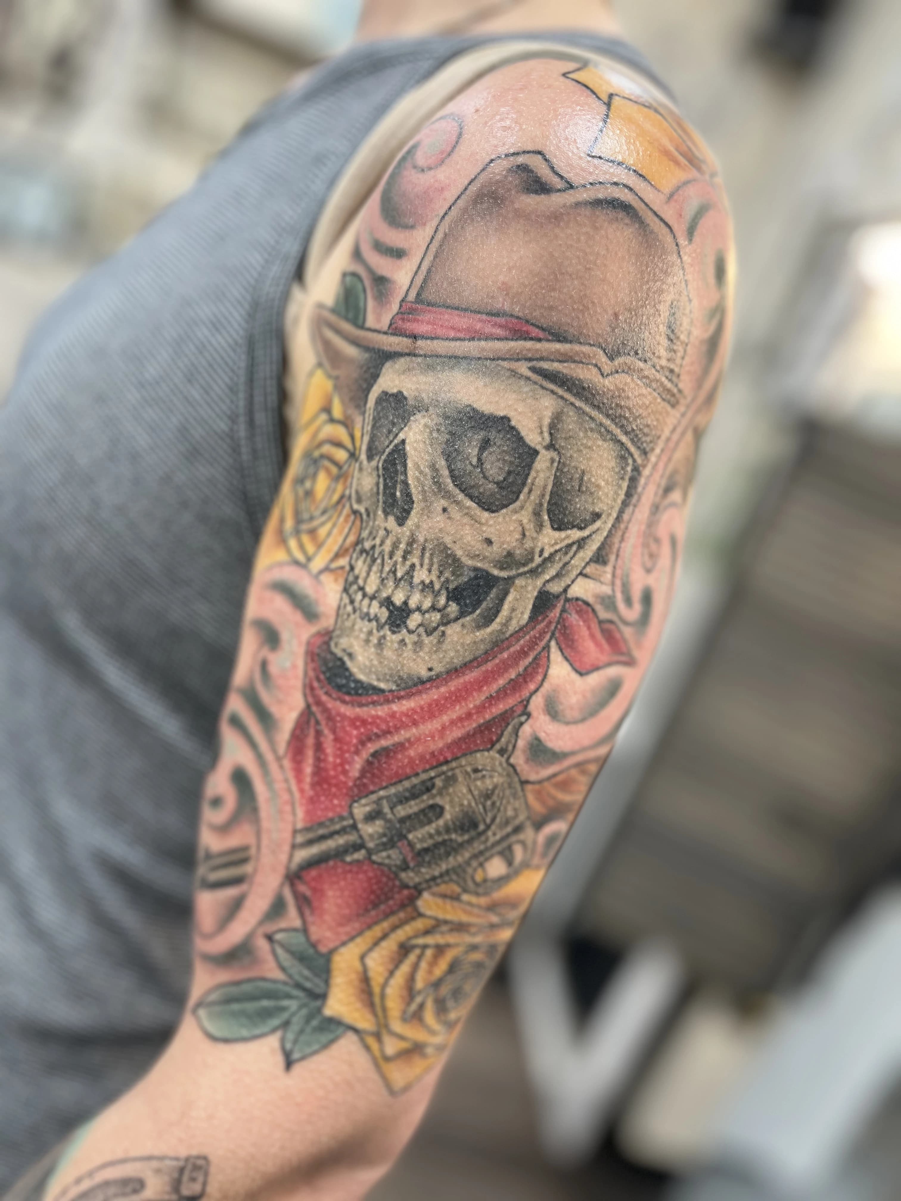 Skeleton Cowboy Tattoo